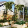 Rosenbogen Metall Gartenbogen für Kletterpflanzen Torbogen Garten Rosengitter Rankhilfe Rankgitter 170 x 39 x 210 cm Schwarz