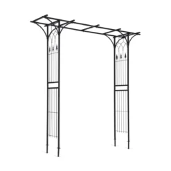 Rosenbogen Metall Gartenbogen für Kletterpflanzen 208 x 52 x 208 cm Schwarz