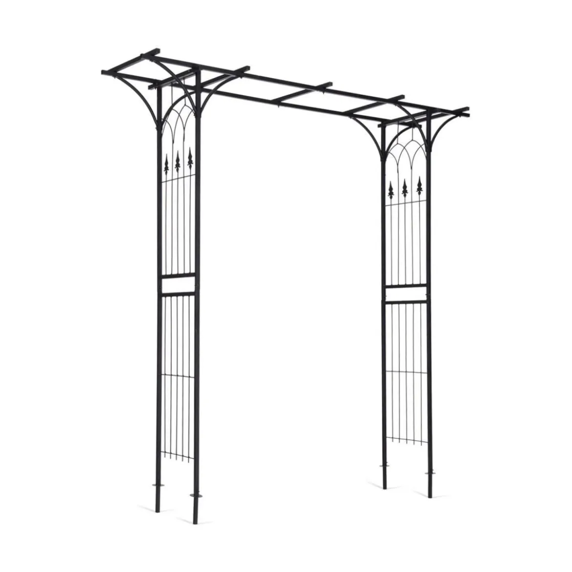 Rosenbogen Metall Gartenbogen für Kletterpflanzen 208 x 52 x 208 cm Schwarz
