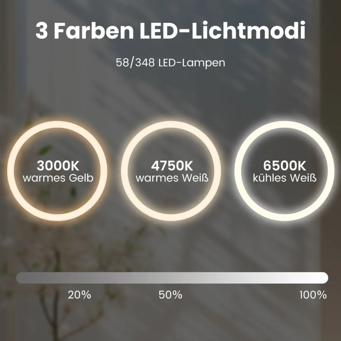 Runder Badspiegel mit Anti-Beschlage Spiegelheizung & Anzeige Dimmbarer LED-Spiegel