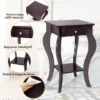 Runder Beistelltisch mit Schublade unteres Regal Holzkonstruktion Sofa-Beistelltisch Braun