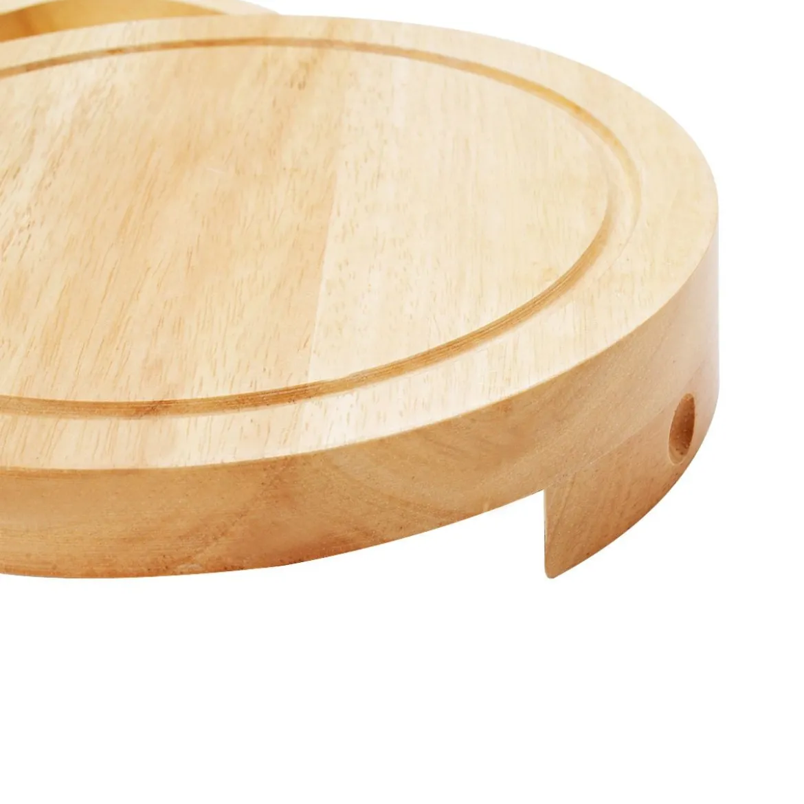 Rund Hölzern Käsebrett & Messer Service-set Käseset Käseplatte Holz und 4tlg Besteck