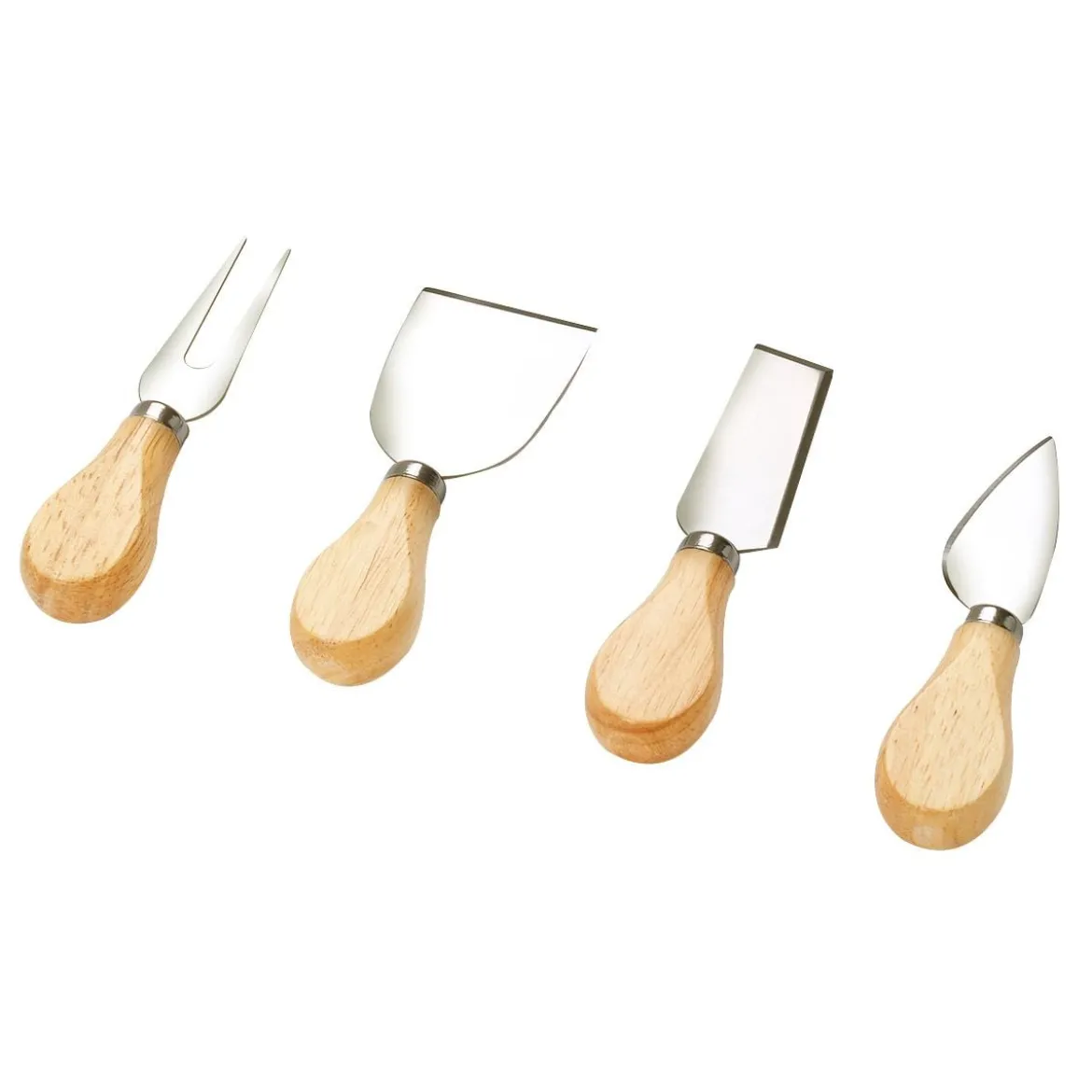 Rund Hölzern Käsebrett & Messer Service-set Käseset Käseplatte Holz und 4tlg Besteck
