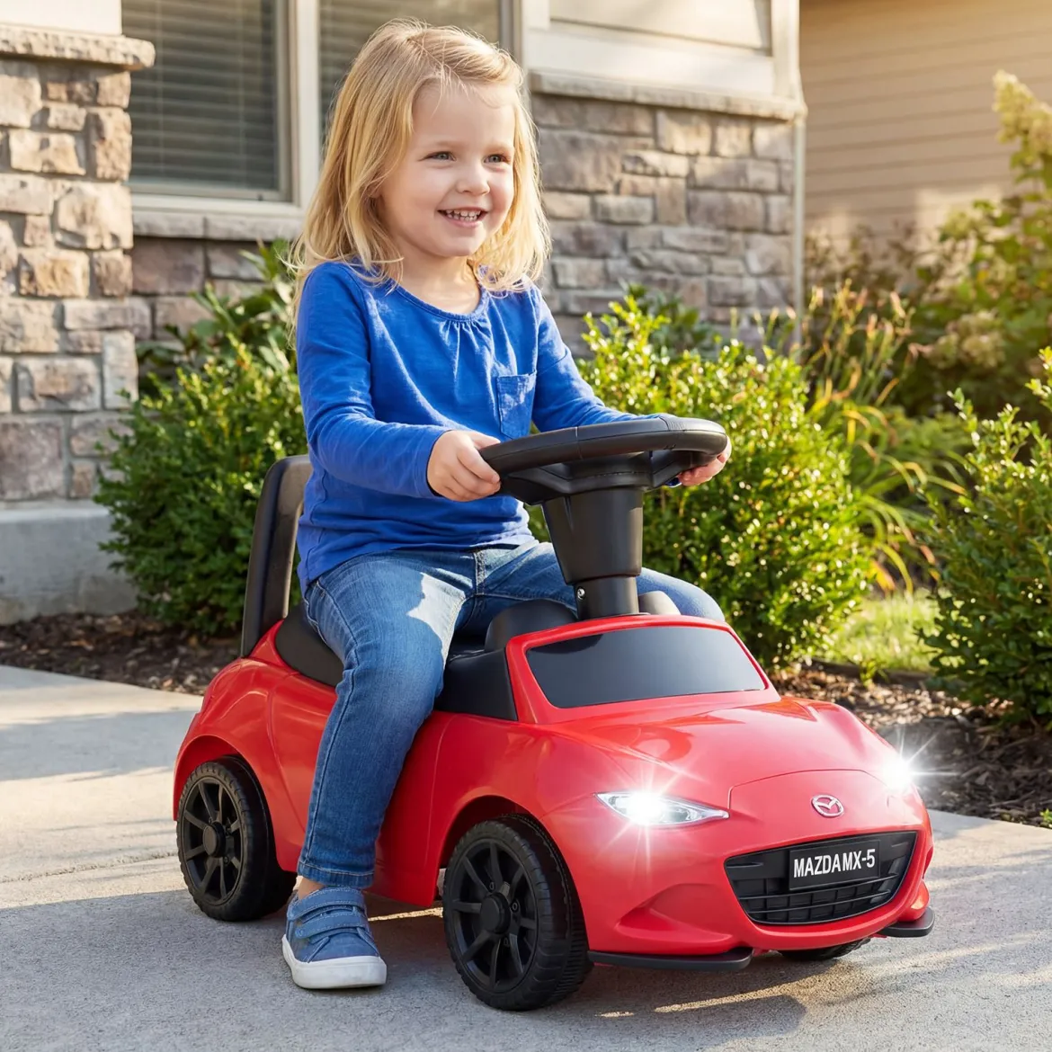 Rutschauto mit Licht & Kippschutz & Stauraum unter dem Sitz Rutschfahrzeug Kinderfahrzeug Rot