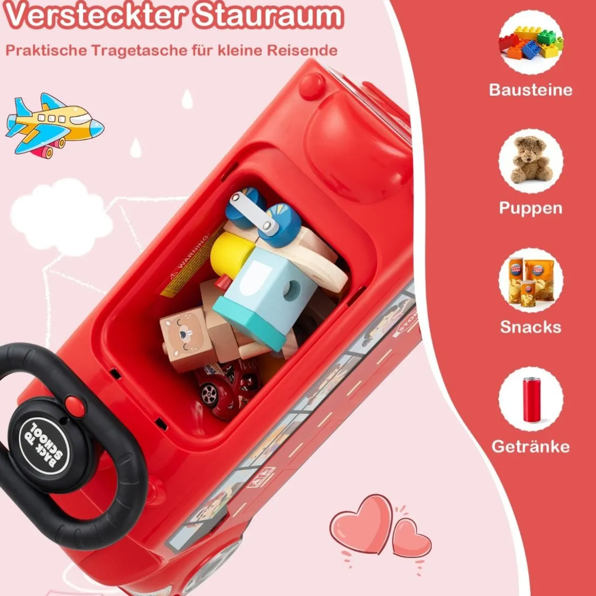 Rutschauto mit Musik & Stauraum & Kippschutz Rutscherfahrzeug Rutscher Auto Aufsitzbus
