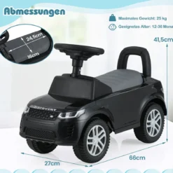 Rutschauto mit Stauraum Rutschfahrzeug Rutscher Kinderauto Schiebauto Spielzeugauto Schwarz