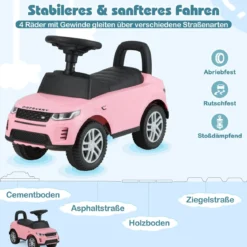 Rutschauto mit Stauraum Rutschfahrzeug Rutscher Kinderauto Schiebauto Spielzeugauto Rosa