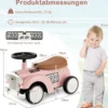 Rutschauto Rutscherfahrzeug mit Stauraum & Kippschutz Kinderfahrzeug mit Lenkrad 58 x 27 x 34 cm Rosa