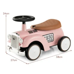 Rutschauto Rutscherfahrzeug mit Stauraum & Kippschutz Kinderfahrzeug mit Lenkrad 58 x 27 x 34 cm Rosa