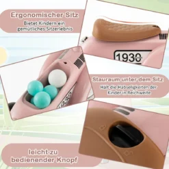 Rutschauto Rutscherfahrzeug mit Stauraum & Kippschutz Kinderfahrzeug mit Lenkrad 58 x 27 x 34 cm Rosa