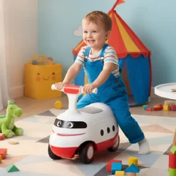Rutschauto zum Schieben für Kleinkinder Rutschfahrzeug mit Hupe & Stauraum Grün/Weiß/Rot