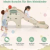 Rutsche Outdoor 4 in 1 Kinder Rutsche & Tunnel & Basketballkorb & Leiter 187,5 x 47 x 77,5 cm Grün