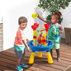 Sandkastentisch 2-in-1 Strandspielzeug Set mit Sandschaufel 46 x 46 x 66 cm