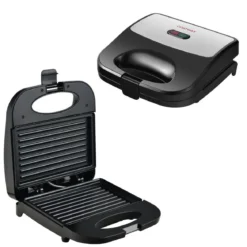 Sandwichmaker 750 W vielseitiger Indoor-Grill mit kühlbleibendem Griff rutschfesten Füßen Paninimaker