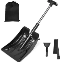 Schaufel 3-in-1-Multifunktions-Schneeschaufel-Set mit Schneebürste und Eiskratzer Schwarz