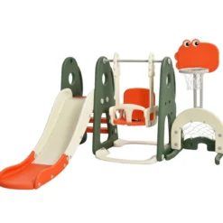 Schaukelgerüst Rutschen- und Schaukel-Set für Kleinkinder 172 x 182 x 108-120 cm Orange