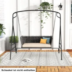Schaukelgestell aus Metall mit Zusätzlichen Seitenstangen & 2-Ring-Design 170 x 118 x 165 cm