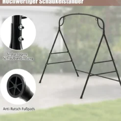 Schaukelgestell für Hängebank Gestell für Hollywoodschaukel 180 x 133 x 182 cm Schwarz