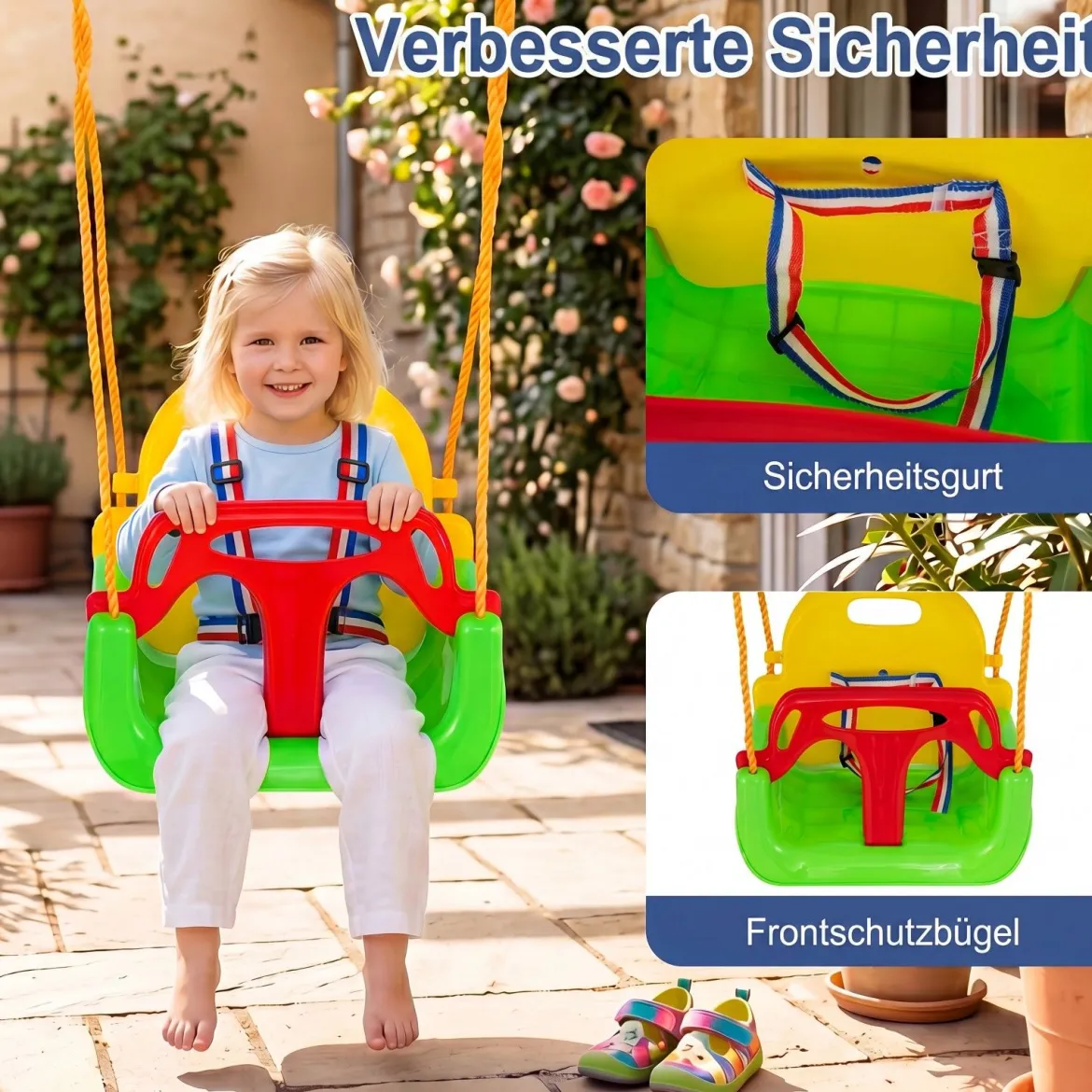 Schaukelgestell Outdoor 3 in 1 Schaukel Set mit Babyschaukel Gartenschaukel für Kinder von 3-10 Jahren