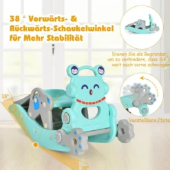 Schaukelpferd & Rutsche Multifunktionale Schaukelpferd-Rutsche mit Basketballkorb Blau