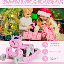 Schaukelpferd & Rutsche Multifunktionale Schaukelpferd-Rutsche mit Basketballkorb Rosa