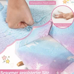 Schaukelstuhl Kinder Kindersofa im Dunkeln Leuchtend Kindersessel gepolstert aus Flanellstoff