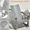 Schaukelstuhl Outdoor Adirondack Gartensessel aus HDPE 93 x 55,5 x 90 cm Grau