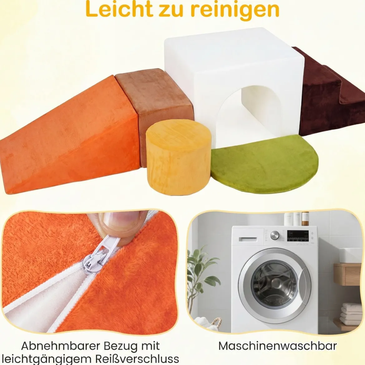 Schaumstoff Bausteine 6-Teilige Weiche Schaumstoffbausteine aus Samt Indoor Softbausteine