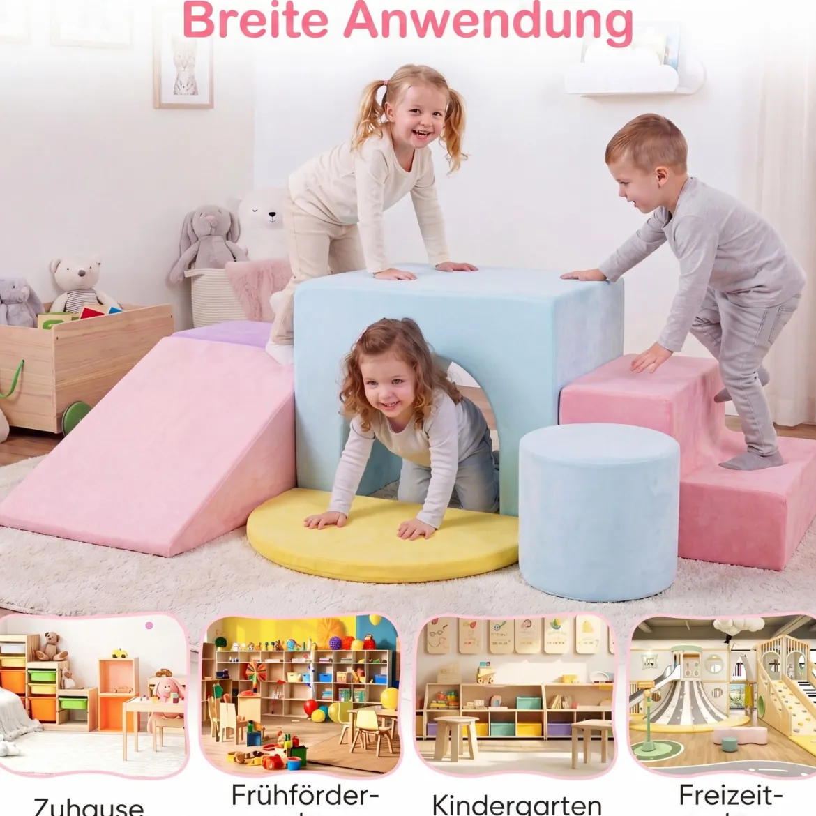 Schaumstoff Bausteine 6-Teilige Weiche Schaumstoffbausteine aus Samt Indoor Softbausteine