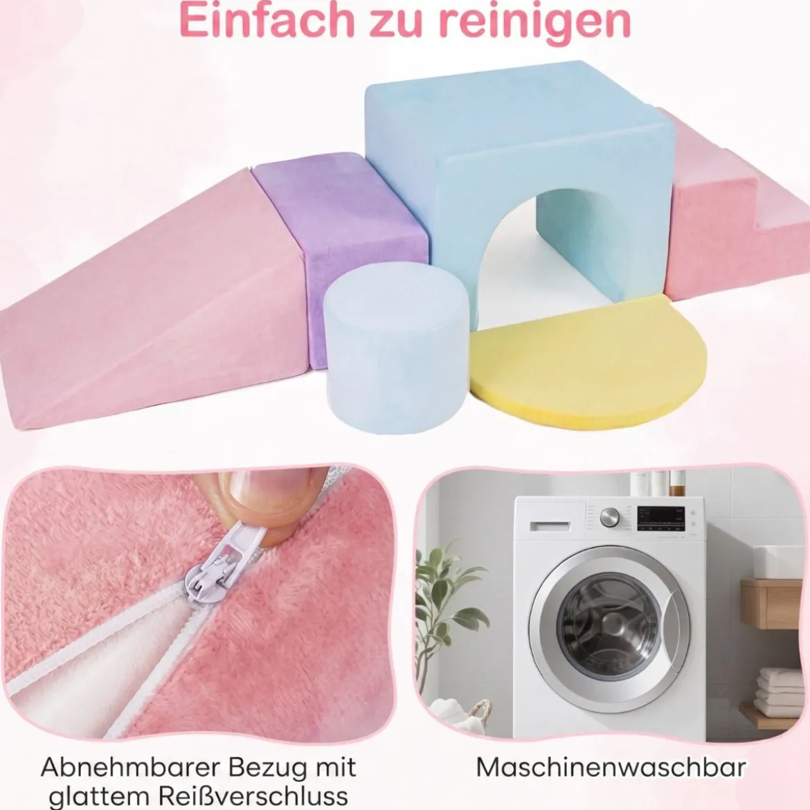 Schaumstoff Bausteine 6-Teilige Weiche Schaumstoffbausteine aus Samt Indoor Softbausteine