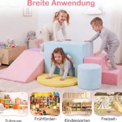 Schaumstoff Bausteine 6-Teilige Weiche Schaumstoffbausteine aus Samt Indoor Softbausteine