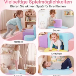 Schaumstoff Bausteine 6-Teilige Weiche Schaumstoffbausteine aus Samt Indoor Softbausteine