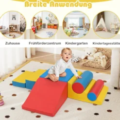 Schaumstoff-Kletterblöcke für Kleinkinder 7-teiliges Softspielzeug-Set mit Klettverschlüssen zum Krabbeln