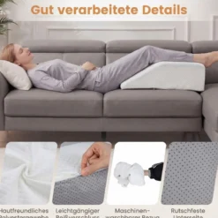 Schaumstoff Venenkissen Beinhochlagerung Abnehmbar Waschbar Orthopädisch für Füße Knie Weiß