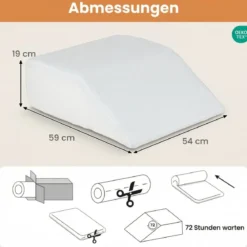 Schaumstoff Venenkissen Beinhochlagerung Abnehmbar Waschbar Orthopädisch für Füße Knie Weiß