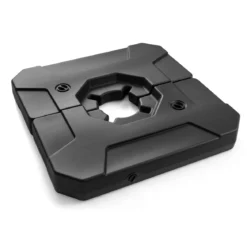 Schirmständer 2 teilige quadratische Platten mit Griffen befüllbar für Garten 89 x 89 cm Schwarz