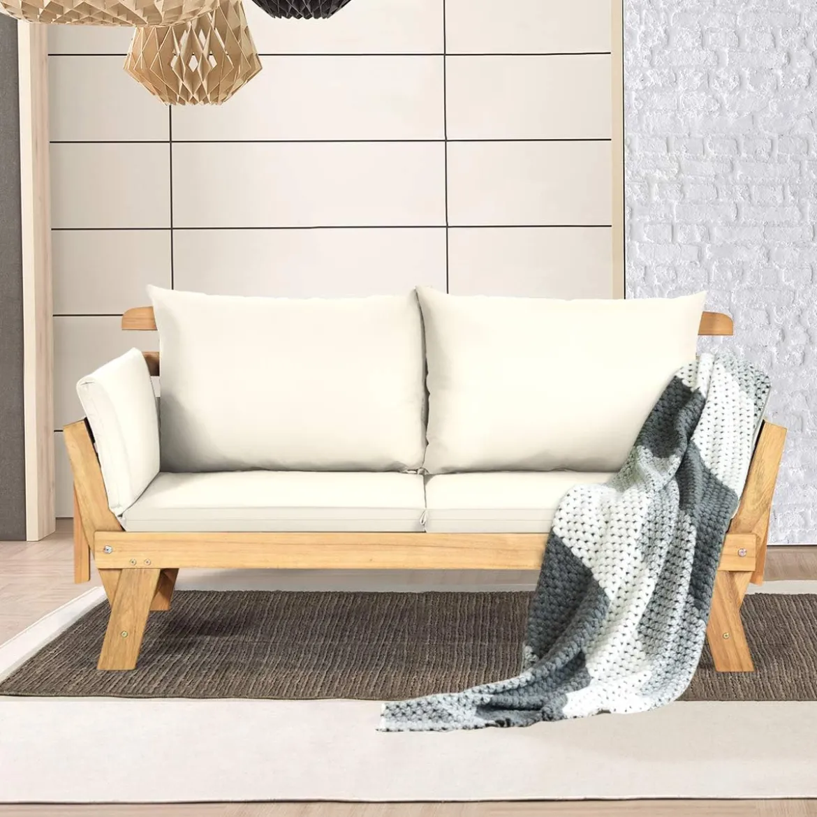 Schlafsofa für die Terrasse Tagesbett aus Akazienholz 198 x 75 x 75 cm