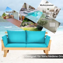 Schlafsofa für die Terrasse Tagesbett aus Akazienholz 198 x 75 x 75 cm