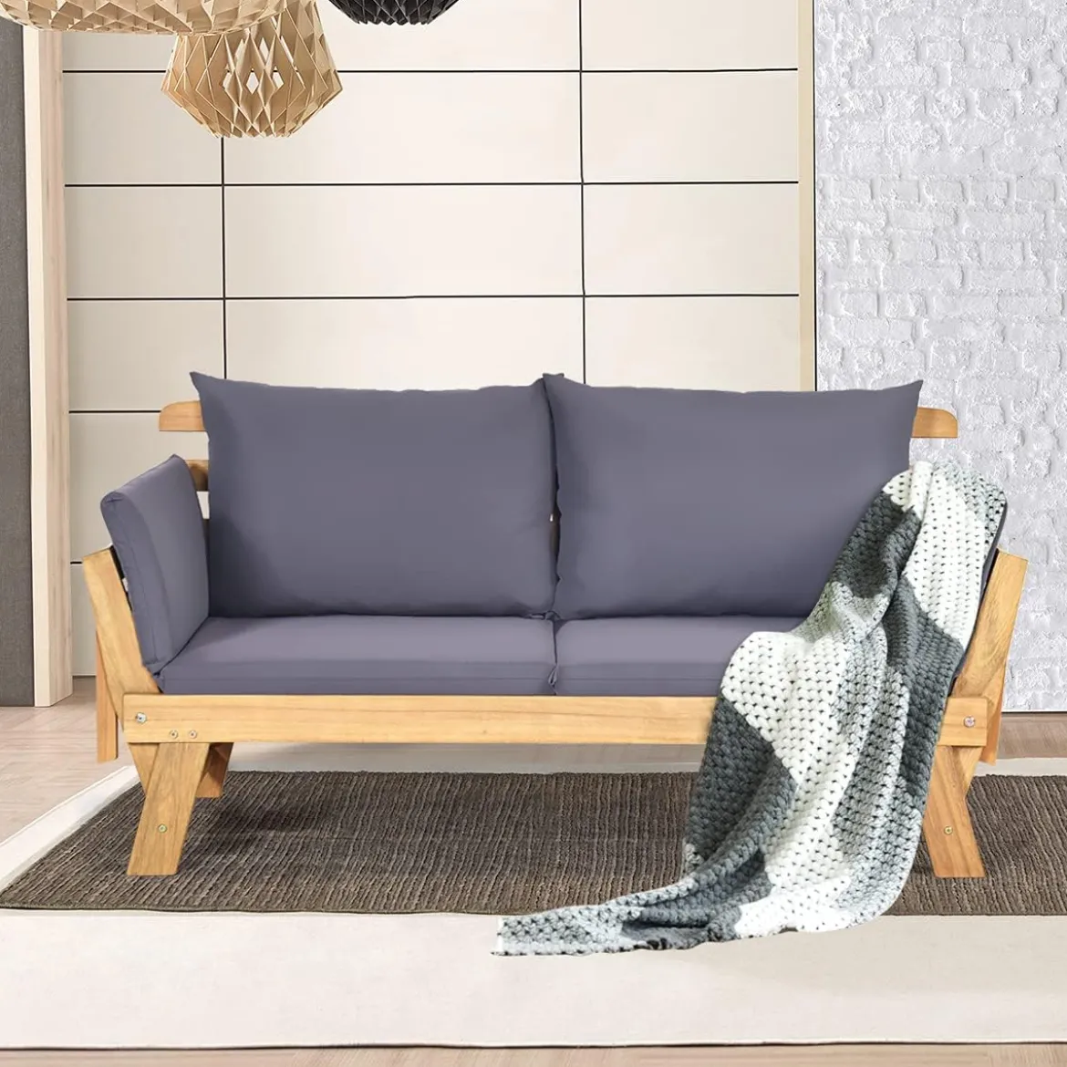 Schlafsofa für die Terrasse Tagesbett aus Akazienholz 198 x 75 x 75 cm