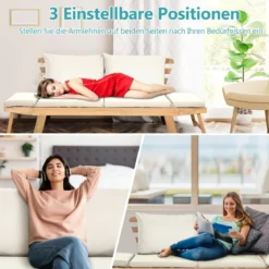 Schlafsofa für die Terrasse Tagesbett aus Akazienholz 198 x 75 x 75 cm