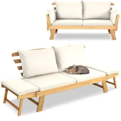 Schlafsofa für die Terrasse Tagesbett aus Akazienholz 198 x 75 x 75 cm