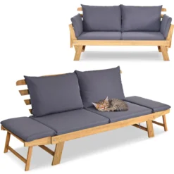 Schlafsofa für die Terrasse Tagesbett aus Akazienholz 198 x 75 x 75 cm