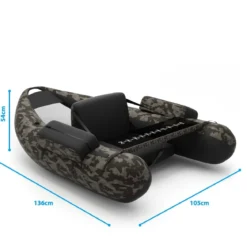 Schlauchboot aufblasbar Fischerboot Angelboot mit Aufbewahrungstaschen 136 x 105 x 54 cm