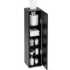 Schmal Badezimmerschrank mit 3 Abnehmbaren Regalen 16cm Breit Toilettenschrank Schwarz