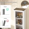 Schmaler Badezimmerschrank mit Schublade & Verstellbarem Regal Badschrank Hochschrank Weiß