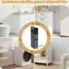 Schmaler Badezimmerschrank mit 2 Schubladen & Taschentuchbox Platzsparender Badschrank Schwarz