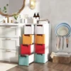 Schmaler Badezimmerschrank mit 4 Schubladen & Rädern Nischenregal Badschrank Bunt