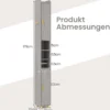 Schmaler Badschrank mit Toilettenpapierhalter & Seitenhaken Hochschrank Badezimmerschrank Grau