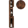 Schmaler Badschrank mit 2 Türen & 1 Schublade & Verstellbaren Regalen Badezimmerschrank Braun