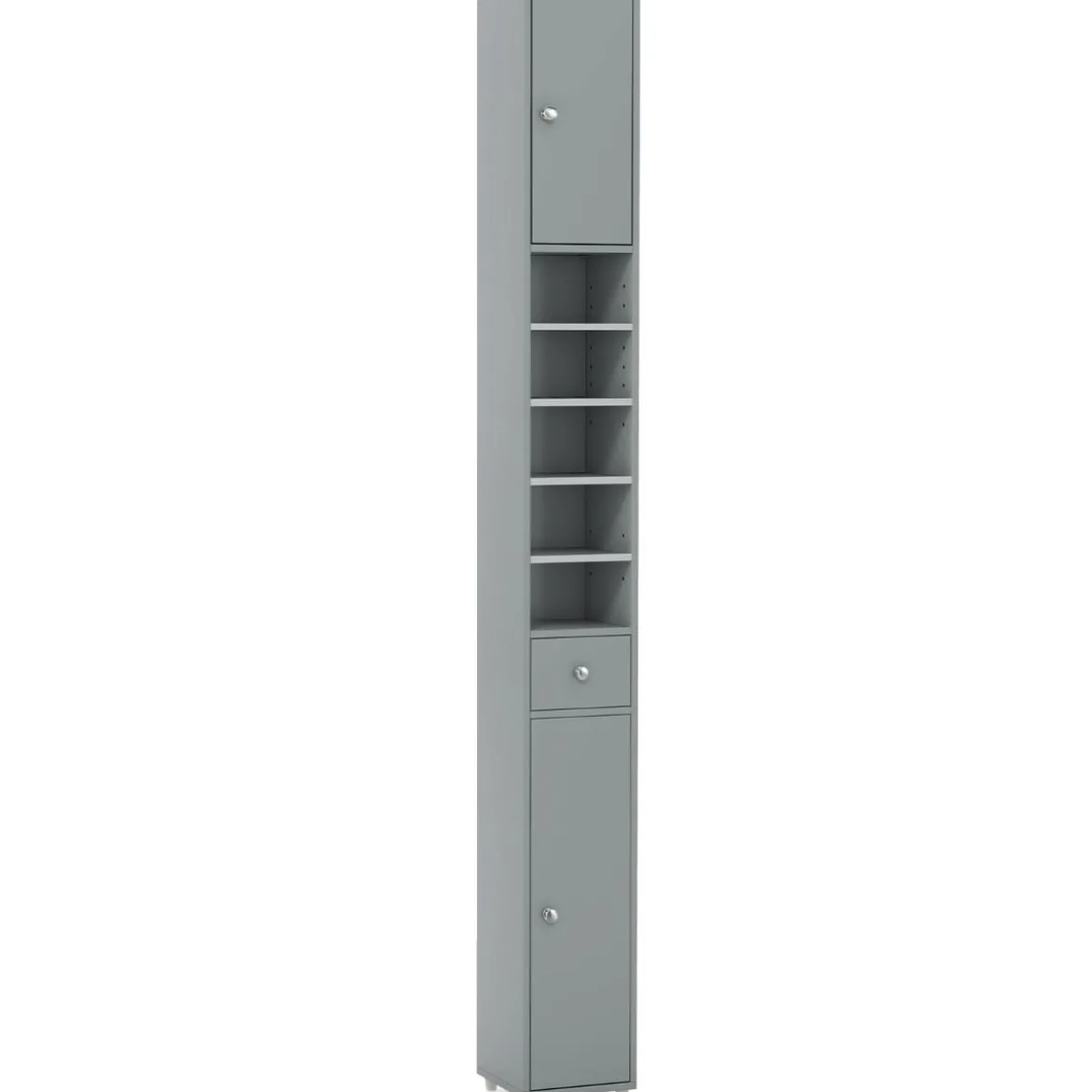 Schmaler Badschrank mit 2 Türen & 1 Schublade Hochschrank 20 x 20 x 180 cm